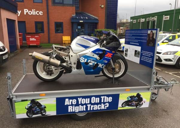 Ian Entwistles crashed bike will be used to help raise road safety awareness