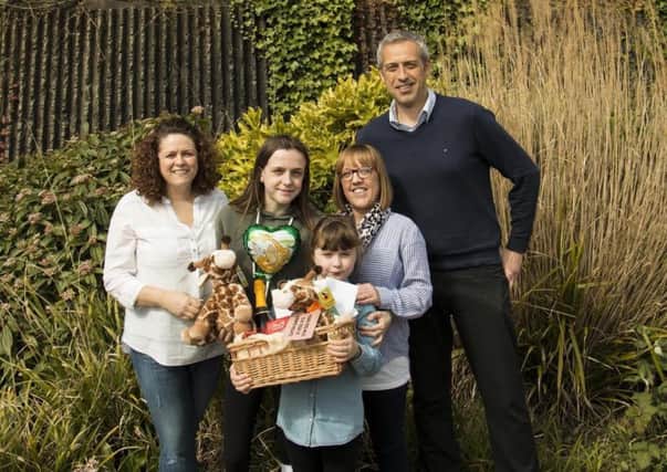 (L to R) Julie, Lucy, Maisie and Sharon Splaine with Blackpool Zoos Managing Director, Darren Webster