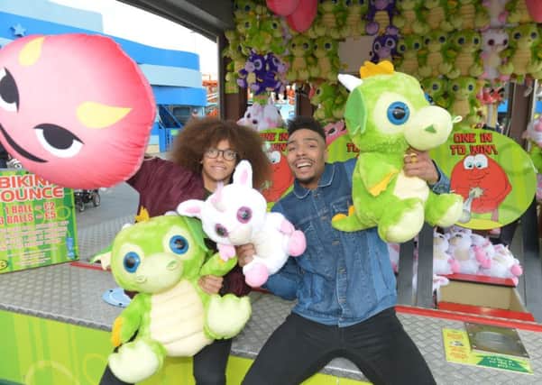 Jordan Banjo and Perri Kiely of dance group Diversity took a break from their national tour to visit Blackpool ahead of their engagement as hosts Nickelodeon's SLIMEFEST