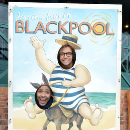 Jordan Banjo and Perri Kiely of dance group Diversity took a break from their national tour to visit Blackpool ahead of their engagement as hosts Nickelodeon's SLIMEFEST