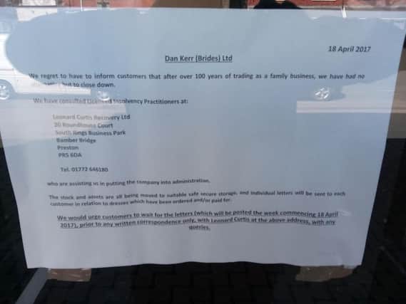 The letter was delivered to the Lancashire Post after customers arrived at the Blackpool store to find this notice in the window