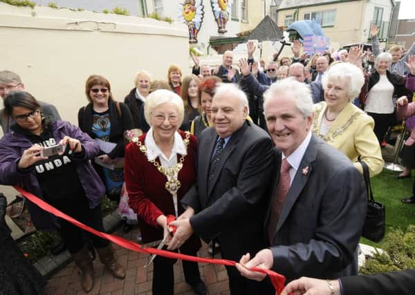 Reopening of Donna's Dream House following a refurbishment financed by several large donations.  Pictured is mayor Kath Rowson, Ken Townsley and Len Curtis