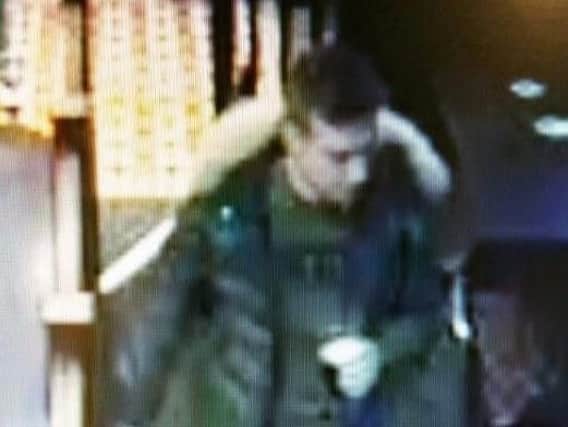 Police would like to speak to this man in connection with the incident. 
Pic: Lancs Police