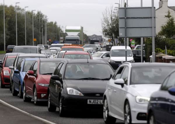 Queues of traffic on Squires Gate Lane caused by carriageway restrictions last year