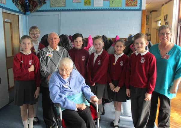 Pupils at Northfold Primary in Cleveleys welcomed former dinner lady Dorothy Thompson and husband Bill on a special school visit