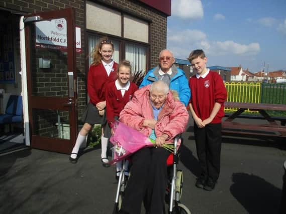 Pupils welcome Dorothy and Bill to the school