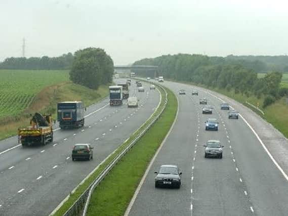 One lane of the M55 has been closed