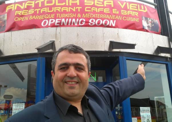 Proprietor Veli Kirk at the restaurant he is opening at St Annes seafront