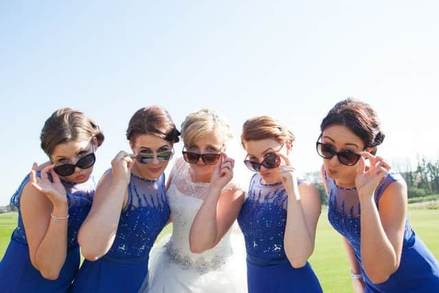 Penelope Pemberton with her bridesmaids. Pic by Jo Boulton Photography