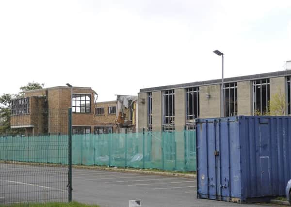 The remaining parts of Bispham High School which are awaiting demolition