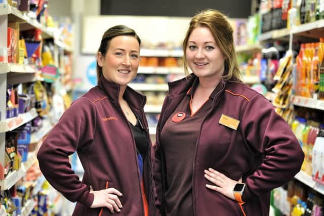 Picture by Julian Brown 03/05/17


Thornton-Cleveleys Sainsburys Local manager Sarah Holland and Lucy Cross who saved a family of 15 ducks after two ducklings fell down a drain, pictured at the shop