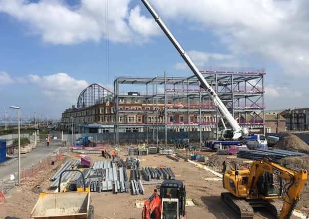 Steel frame going up at Hampton by Hilton