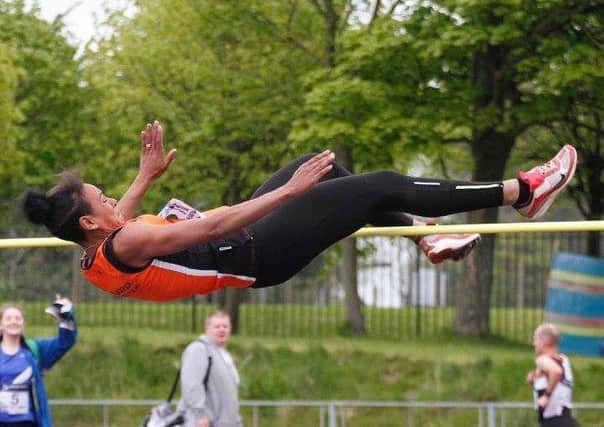 Nia Rutter won the high jump during the Northern Athletics League meeting at the Stanley Park Athletics Arena
