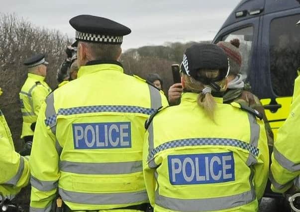 Police at the Preston New Road fracking site