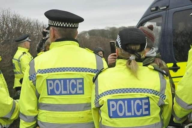 Police at the Preston New Road fracking site