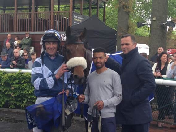 All smiles with John Constable in the winner's enclosure
