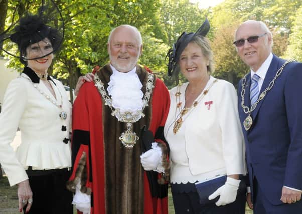 New Fylde mayor Coun John Singleton with his wife Geraldine, flanked by deputy mayor Coun Ray Thomas and deputy mayoress Vivien Ivell