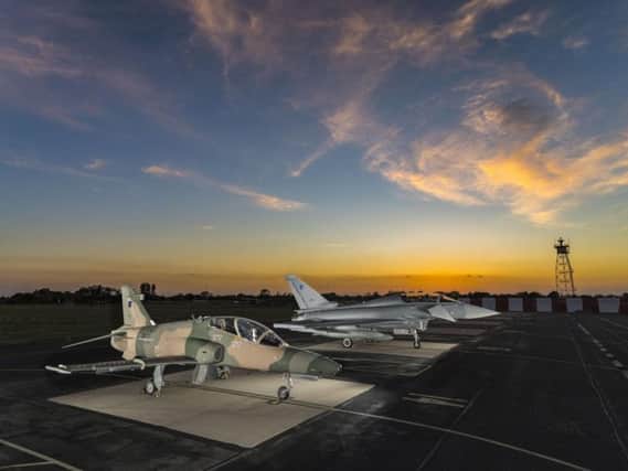 The first BAE Systems Hawk and Typhoon bound for Oman