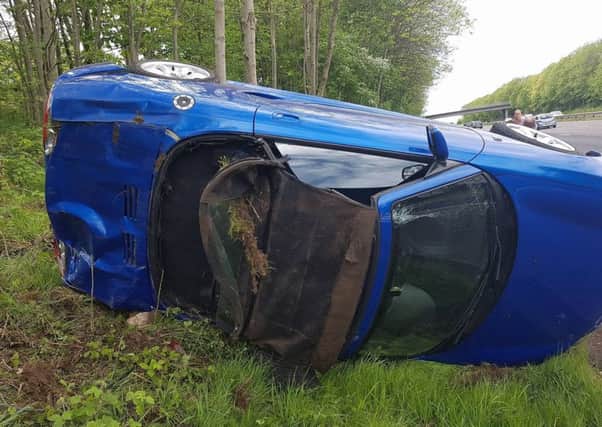Dan Brennan's car suffered a blow out and flipped over on the M55