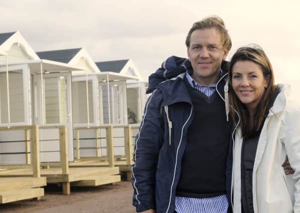 Stuart and Zoe Robertson at the beach huts on St Annes seafront.