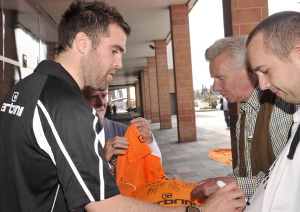 Ben Burgess leaves for the play-off final of 2010, his last game for Blackpool