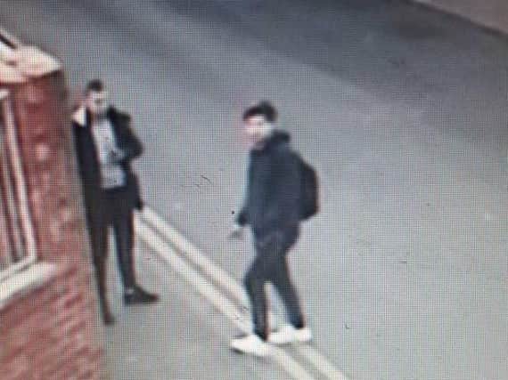 This pair were caught on CCTV near Coop Street car park