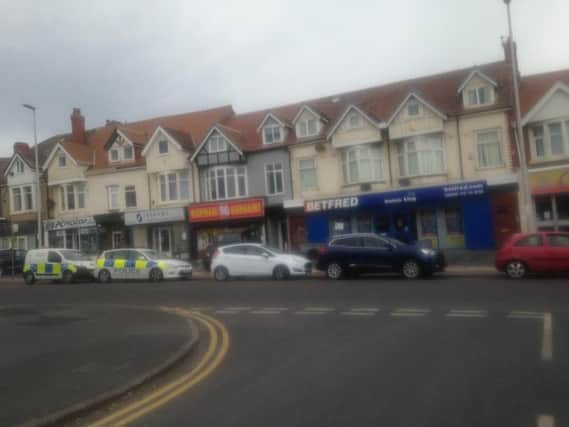 This image of police at the BetFred store in Red Bank Road was submitted to The Gazette