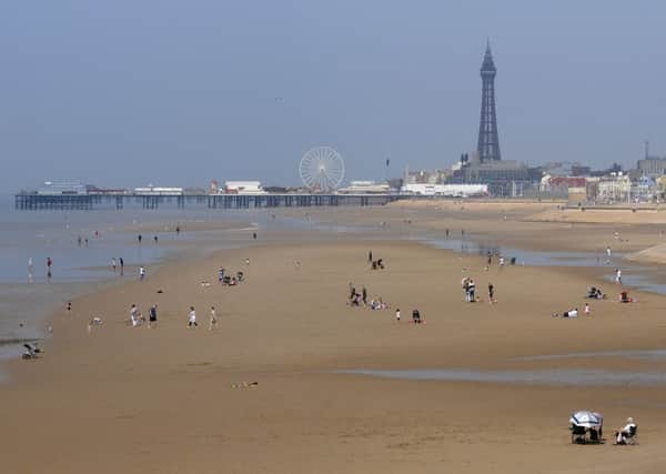 Hot and sunny weather in Blackpool