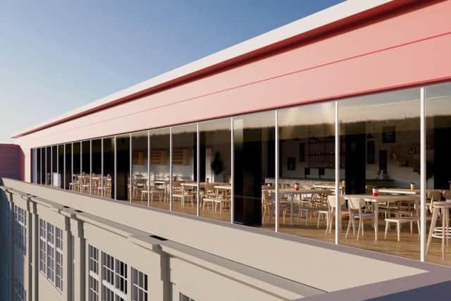 An artists impression of the proposed roof top bar at the former Post Office on Abingdon Street, Blackpool