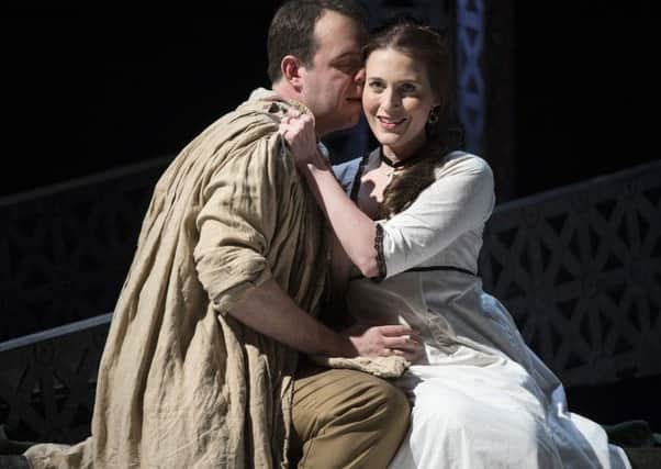 Paula Sides Cavaradossi  and Samuel Sakker in English Touring Operas 
production of Tosca. Photo Richard Hubert Smith