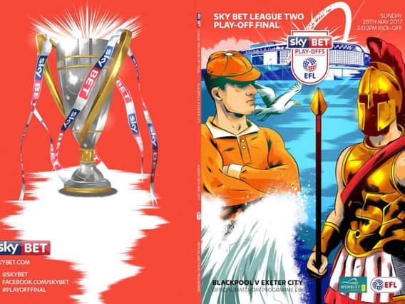 The front and back pages of the play-off final programme