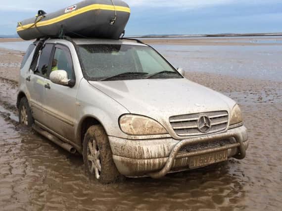 The Mercedes got stuck in the mud at Lytham