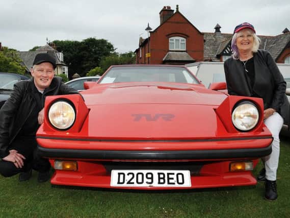 Paul and Norma Booth with a TVR Tasmin.