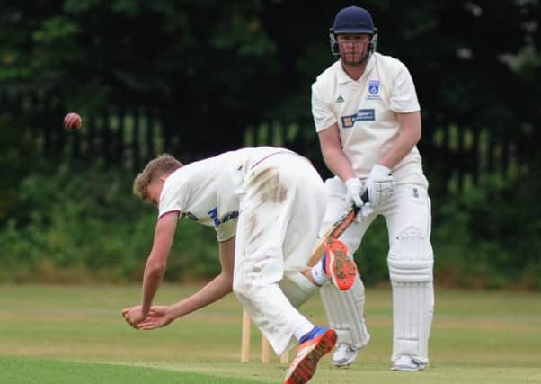 Almost a caught and bowled for Lytham's Jack Saunders