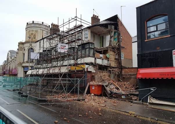 The Lowery Cafe on Coronation Street has collapsed even more since the road was closed off last week. Picture by Adam Ashby.