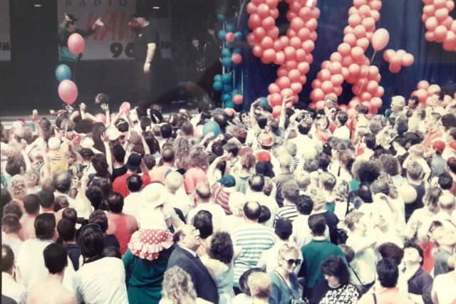 Crowds at the Radio Wave launch in 1992