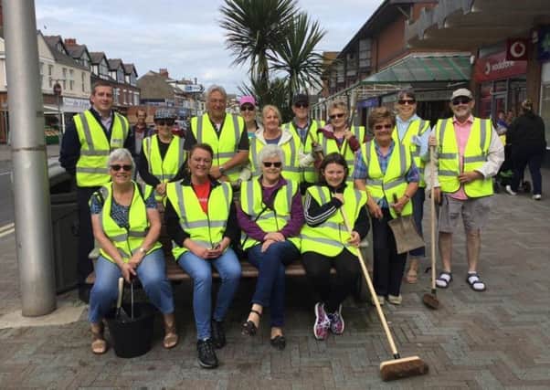 The volunteers taking part in the Big Clean Sweep in Cleveleys
