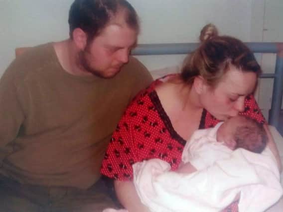 Danielle Johnston and her husband Rob Pye and their baby Sadie Pye