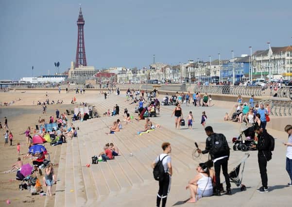 A sunny August afternoon on Blackpool promenade