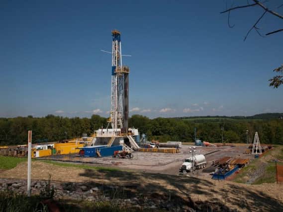 A shale gas fracking rig