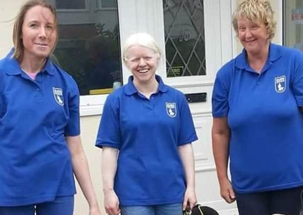 Nicky, Michelle and Lisa with their guide dogs