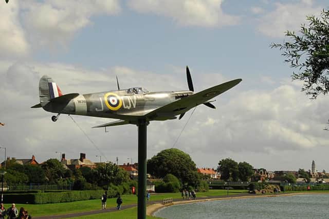The memorial Spitfire at Fairhaven Lake