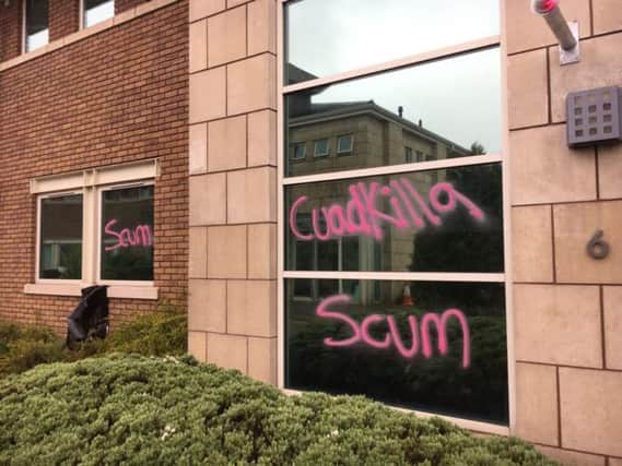 The vandalism at fracking firm Cuadrilla's head office in Bamber Bridge