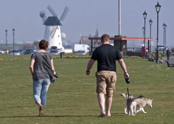 Dog walkers on Lytham Green