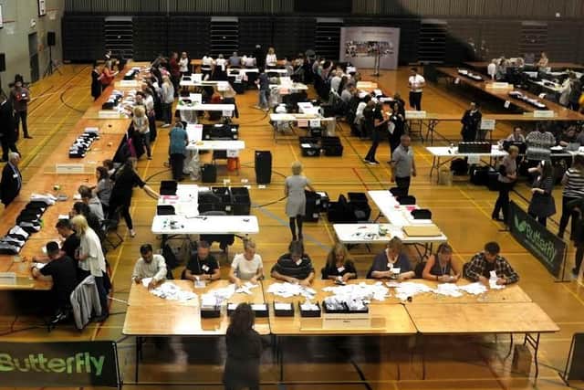 An overview of the count at Blackpool Sports Centre