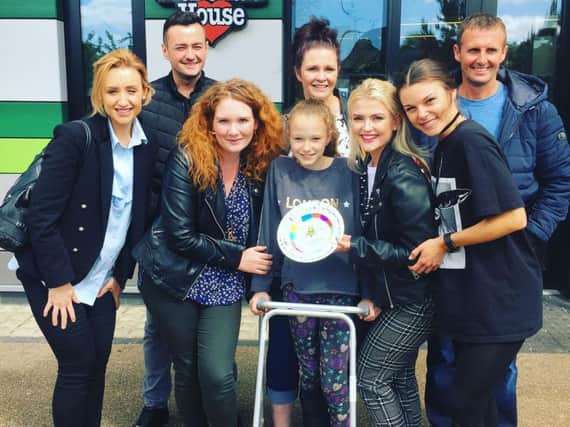 Lucy Fallon and Coronation Street castmates call in at Ronald McDonald House to visit patients and victims of the Manchester terror attack and their families.