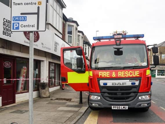 Flames were seen coming from the pavement in Central Drive, Blackpool, earlier