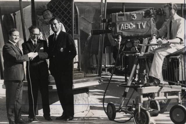 ABC TV filming at the Pleasure Beach in Blackpool, in 1964