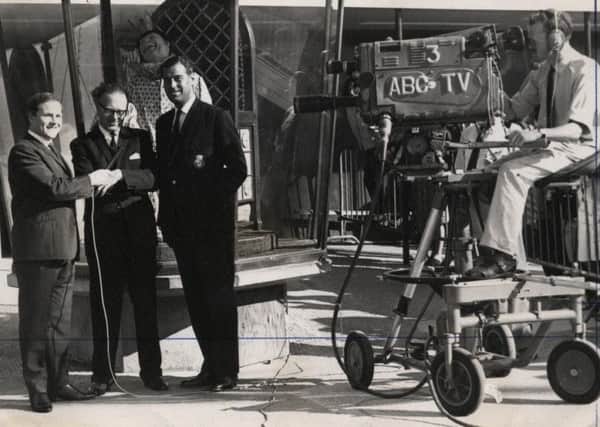 ABC TV filming at the Pleasure Beach in Blackpool, in 1964