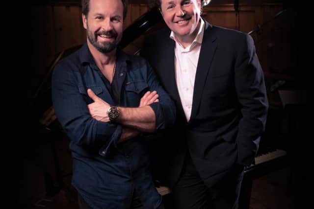 Michael Ball, right, will unveil the blue plaque in honour of his musical collaborator Alfie Boe, left